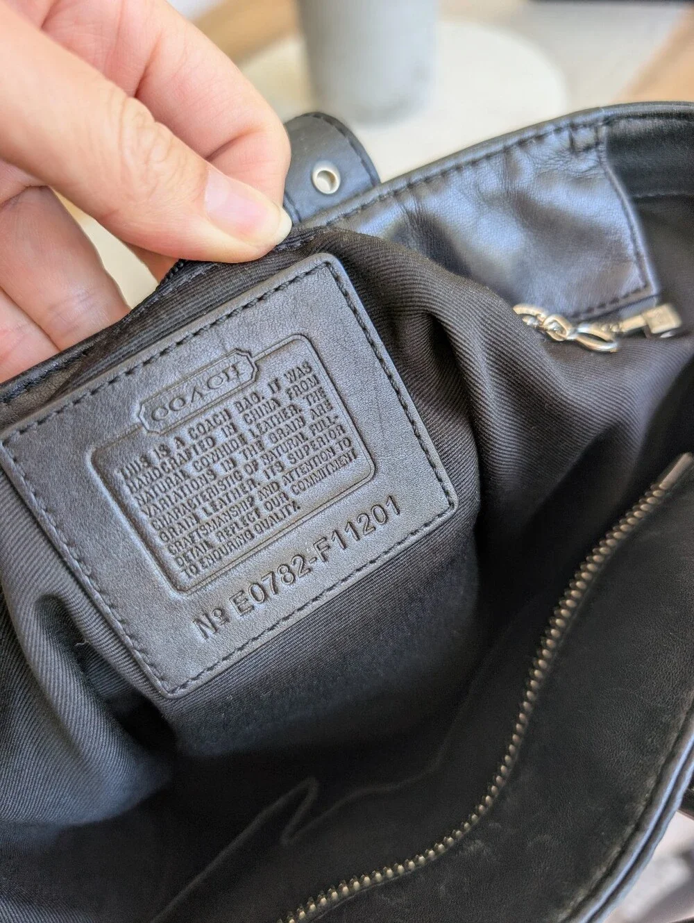 Coach Black Leather Hampton Tote Shoulder Bag